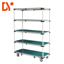 China custom aluminum profile industrial hand pull cart, lean tube material trolley